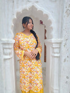 Basant Bahar - Yellow kurti with bell sleeves.