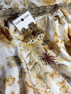 Basanti - Cream floral print kurti